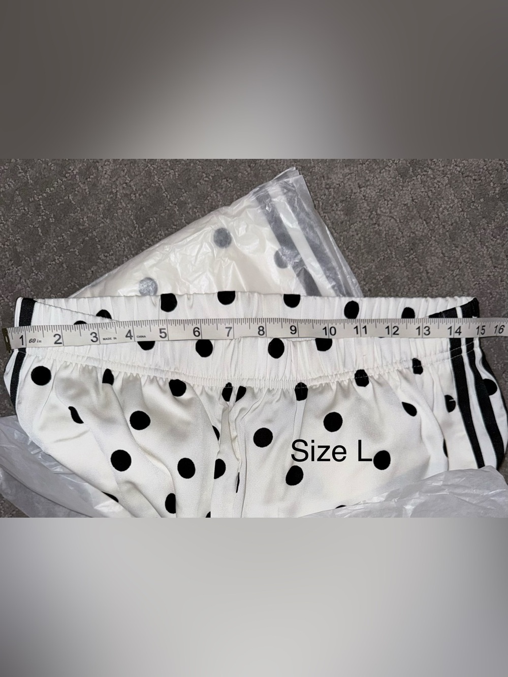 NWT adidas SATIN POLKA DOTS WIDE LEG PANT - Picture 10 of 10